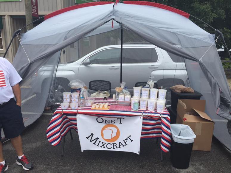 That dining fly blew away about 30 times that day. Also, my dad is in the photo.